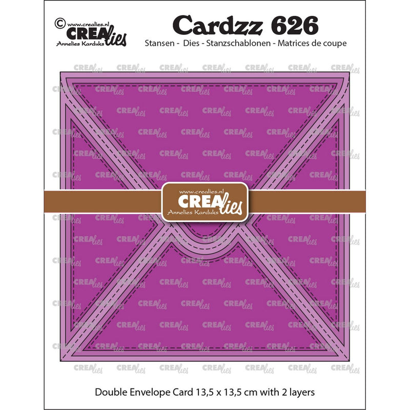 Crealies • cardzz dubbele envelopkaart vierkant