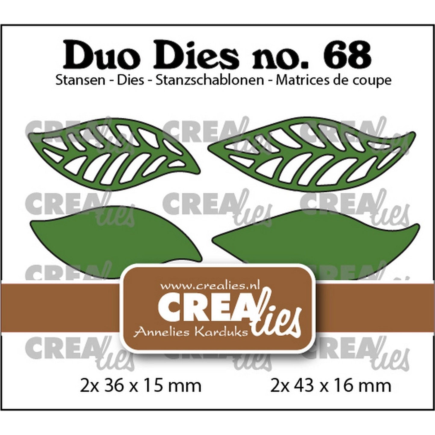 Crealies • duo dies no.19 open dichte blaadjes 4pieces