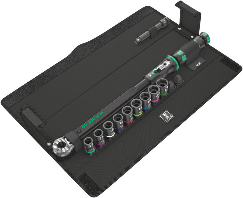 Wera click-torque c 3 set 2, 1 2 draaimomentsleutel (zwart groen, 11-delig, met omkeerbare ratel)