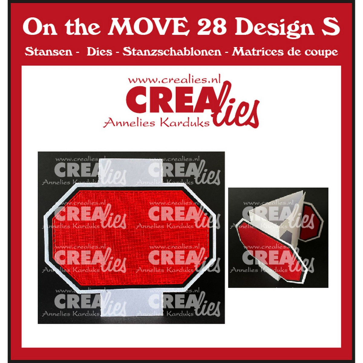 Crealies • on the move design s driehoekige kaart met halve achthoeken