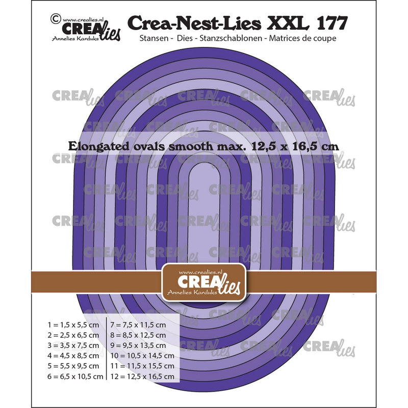 Crealies • crea-nest-lies xxl uitgerekte ovalen glad (past onder xxl175)