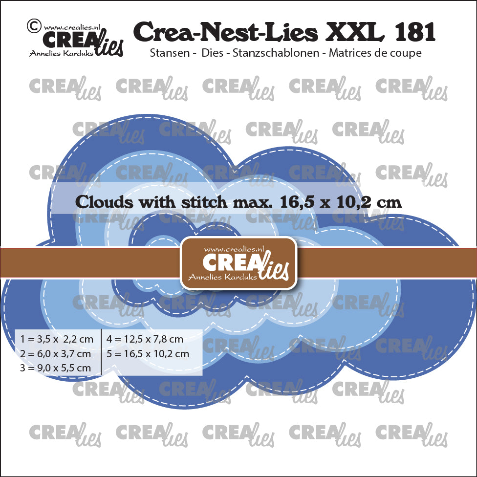 Crealies • crea-nest-lies xxl stans wolk met stiklijn