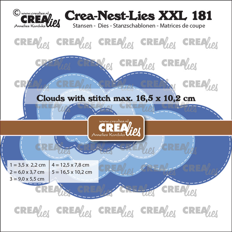 Crealies • crea-nest-lies xxl stans wolk met stiklijn