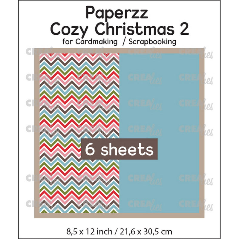 Crealies • paperzz 6x cozy christmas vel 2: zigzag + blauw