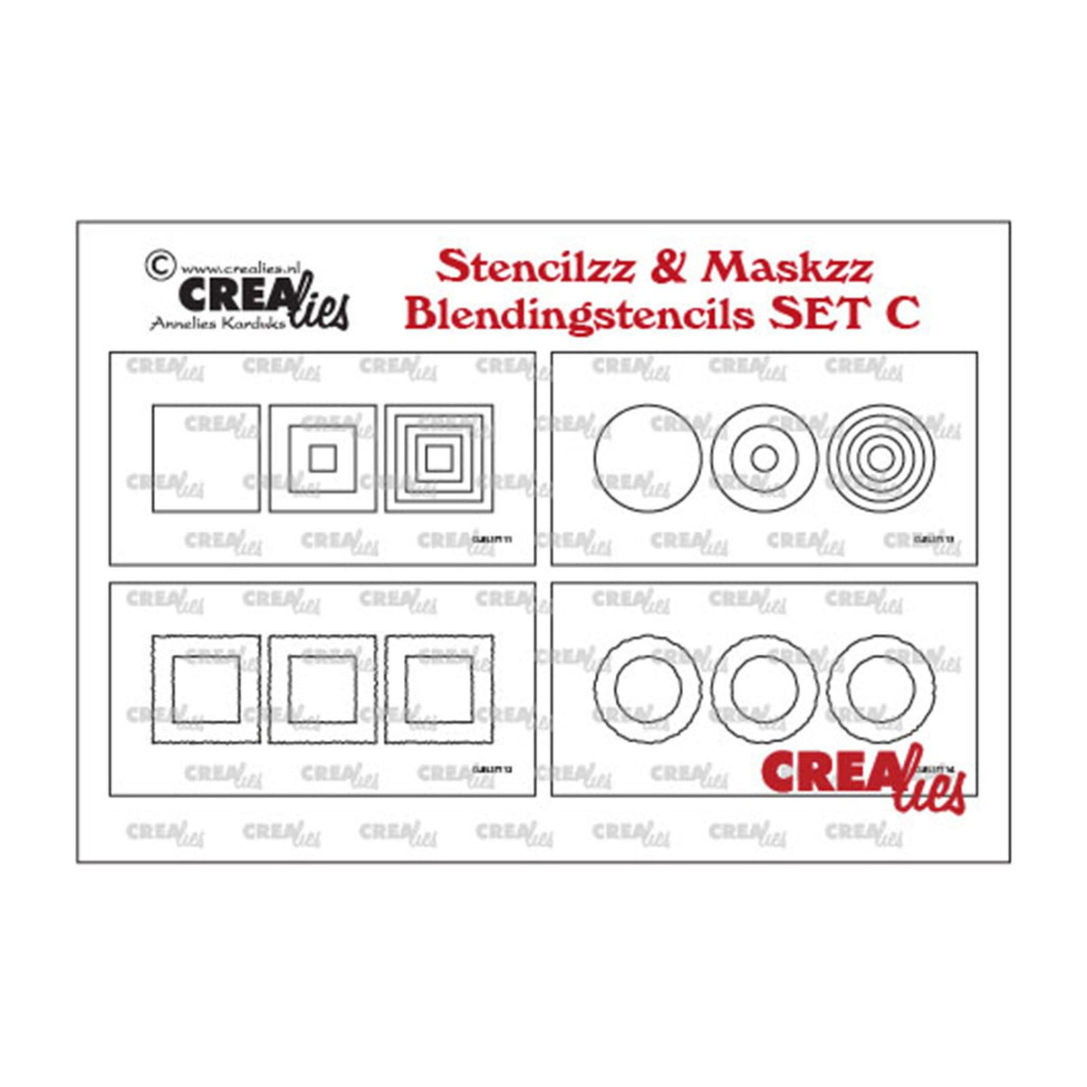 Crealies • stencilzz 4x slimline glad en ruwe randen