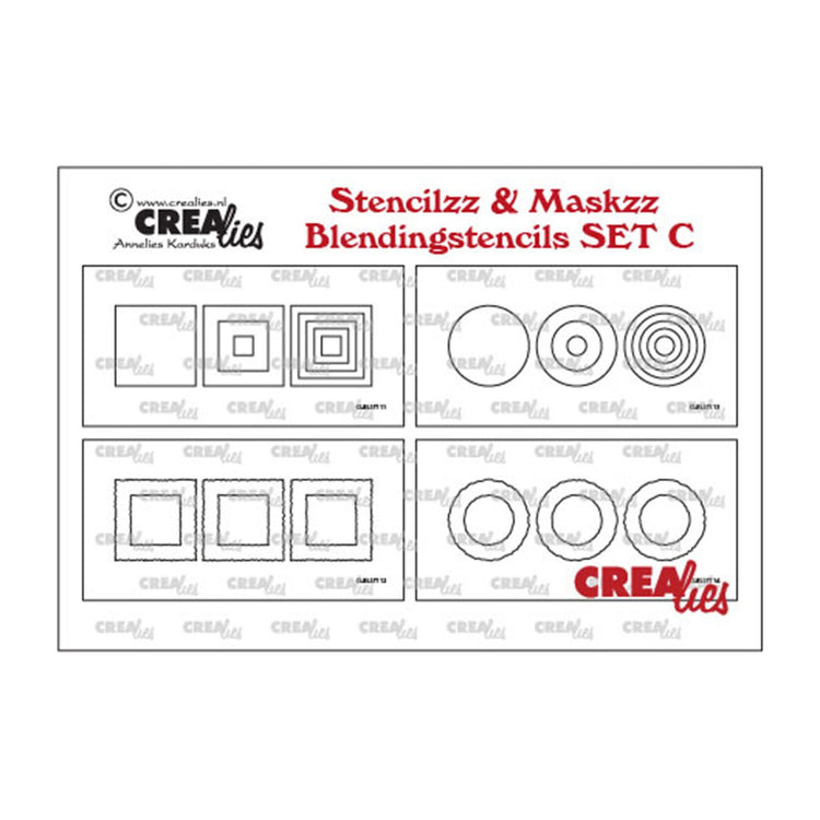 Crealies • stencilzz 4x slimline glad en ruwe randen