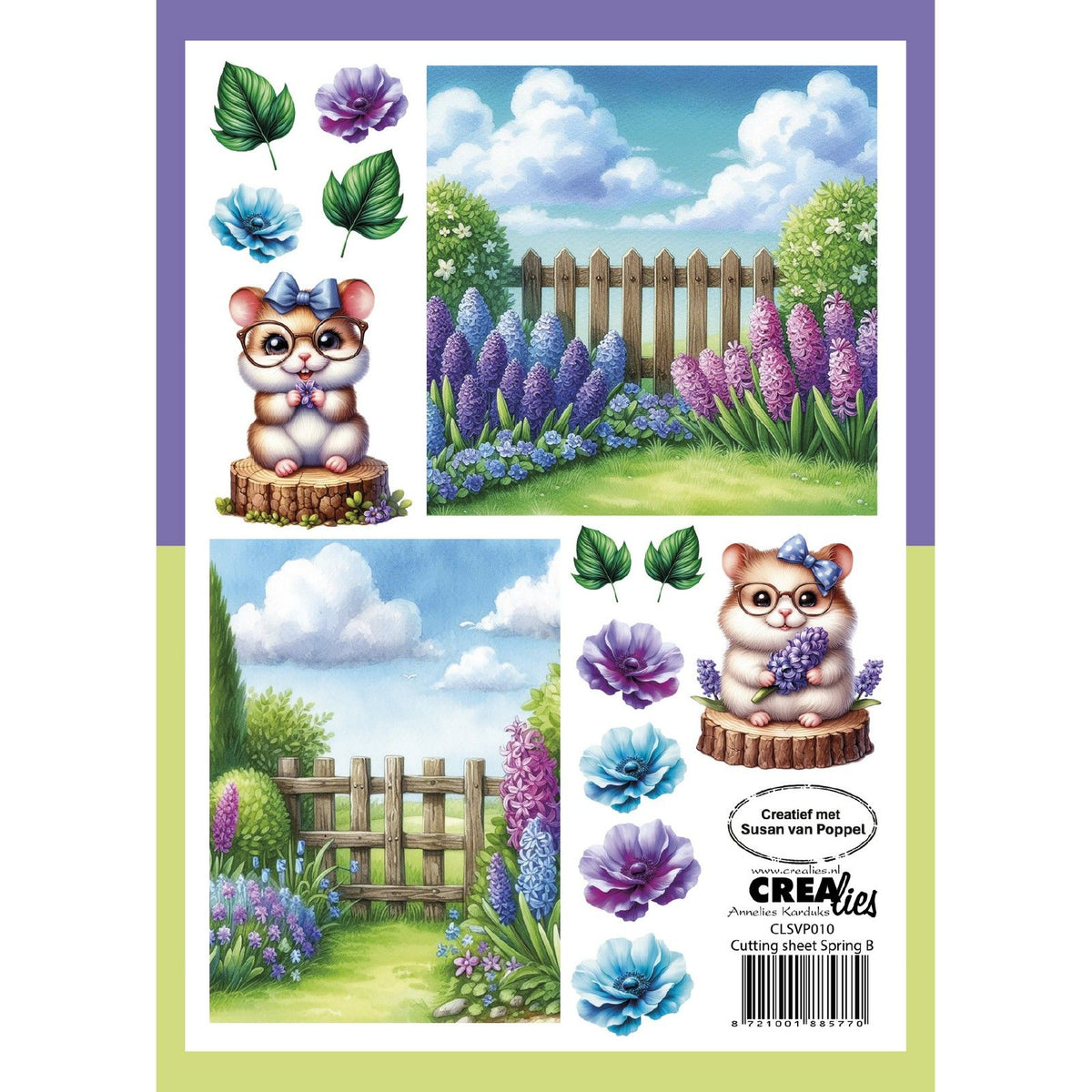 Crealies • cutting sheets papierblok lente b 8 vellen