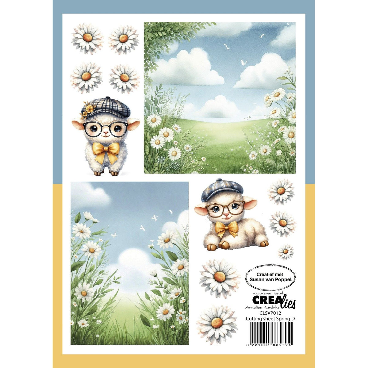 Crealies • cutting sheets papierblok lente d 8 vellen