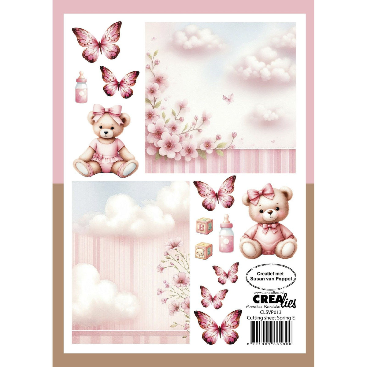 Crealies • cutting sheets papierblok lente e 8 vellen