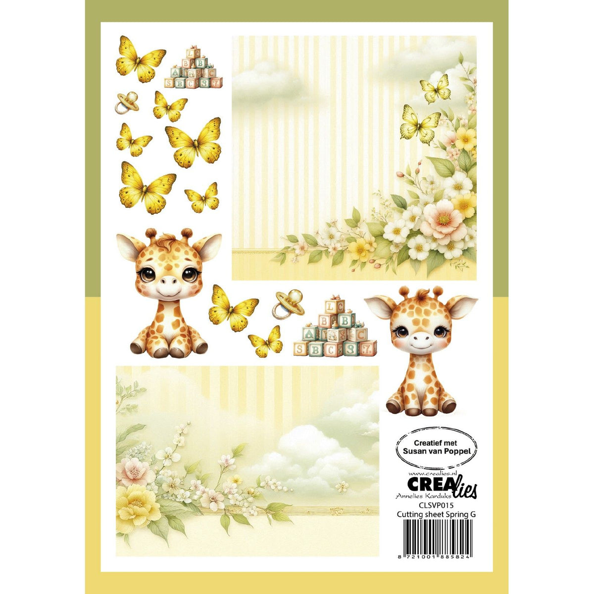 Crealies • cutting sheets papierblok lente g 8 vellen