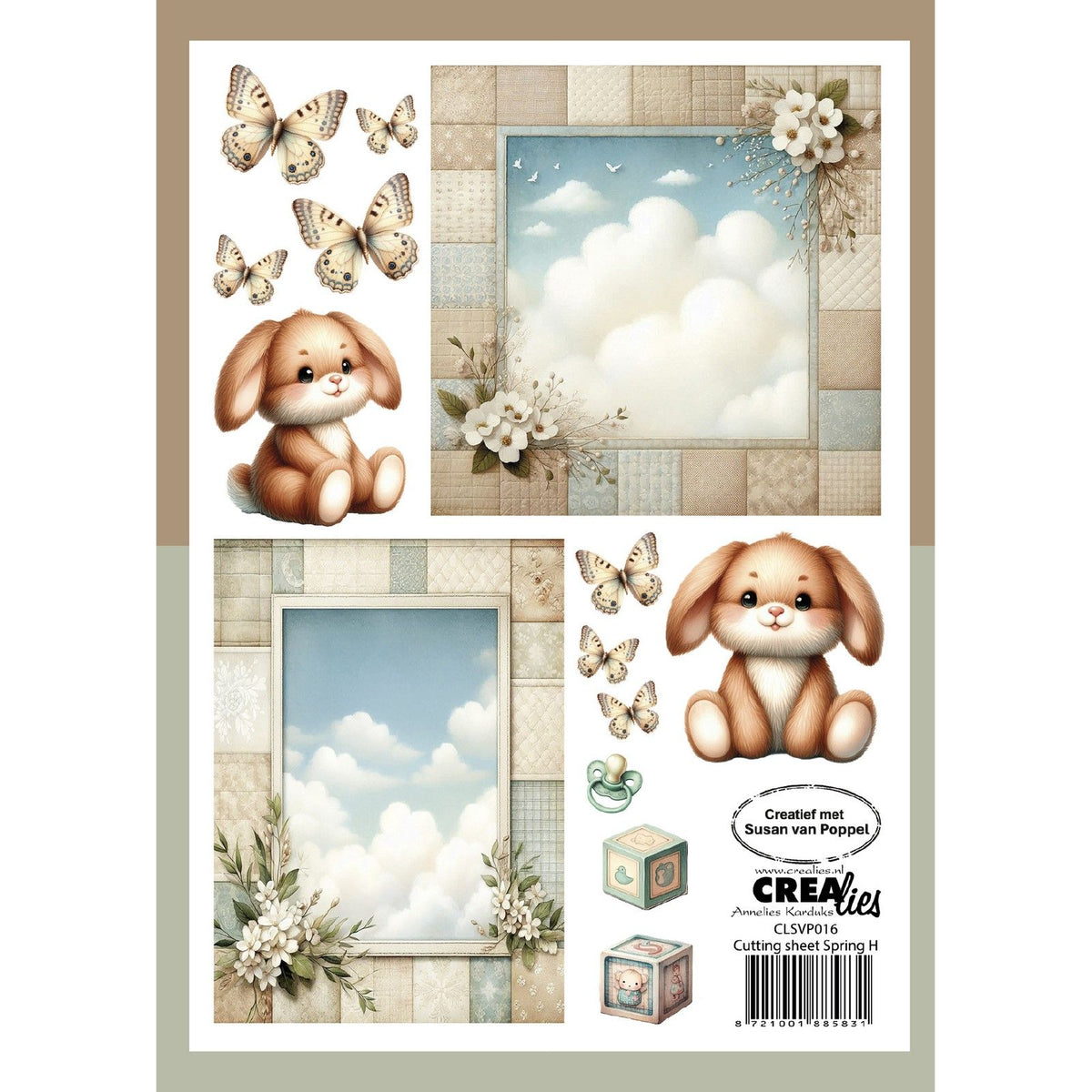 Crealies • cutting sheets papierblok lente h 8 vellen
