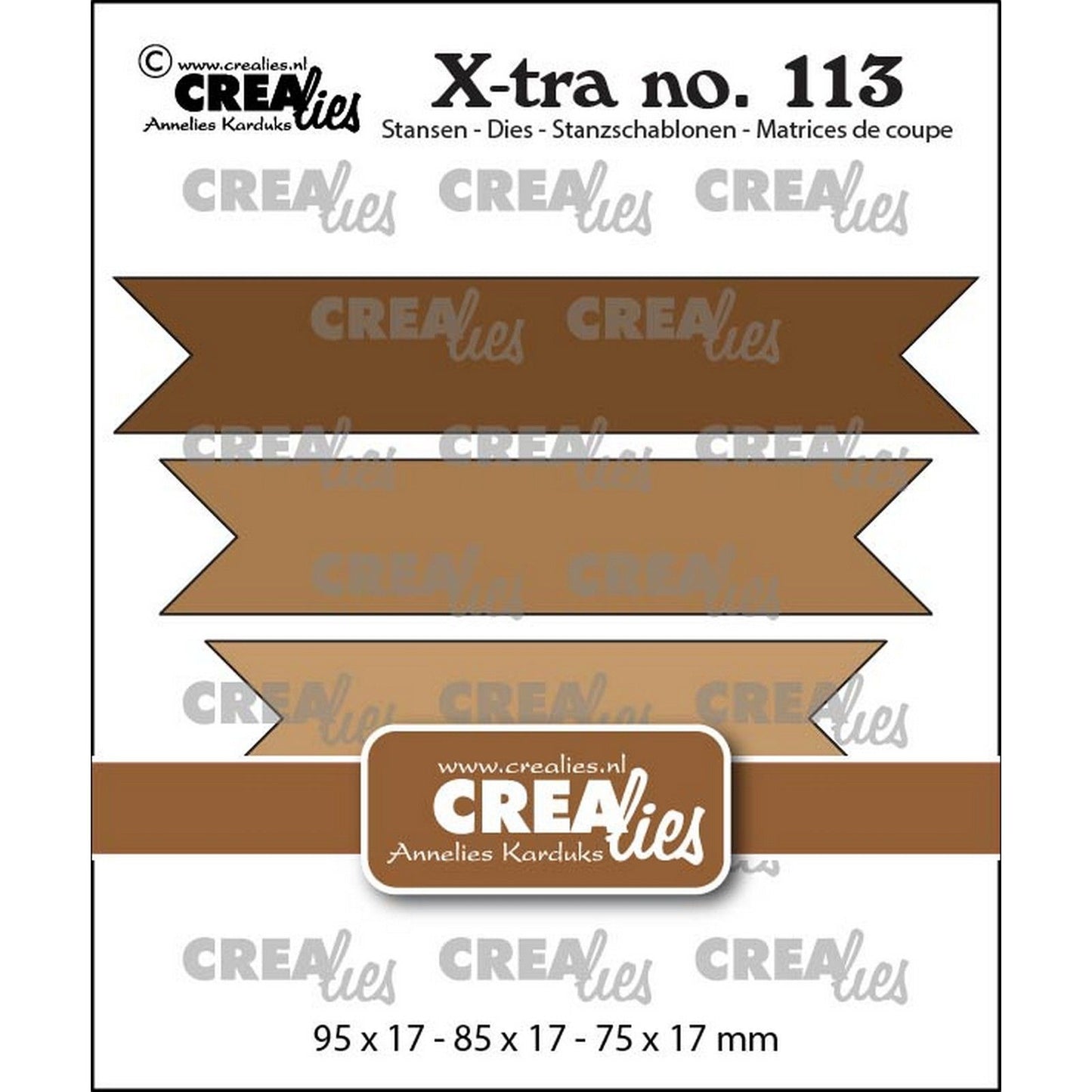 Crealies • xtra dubbele vaandels glad