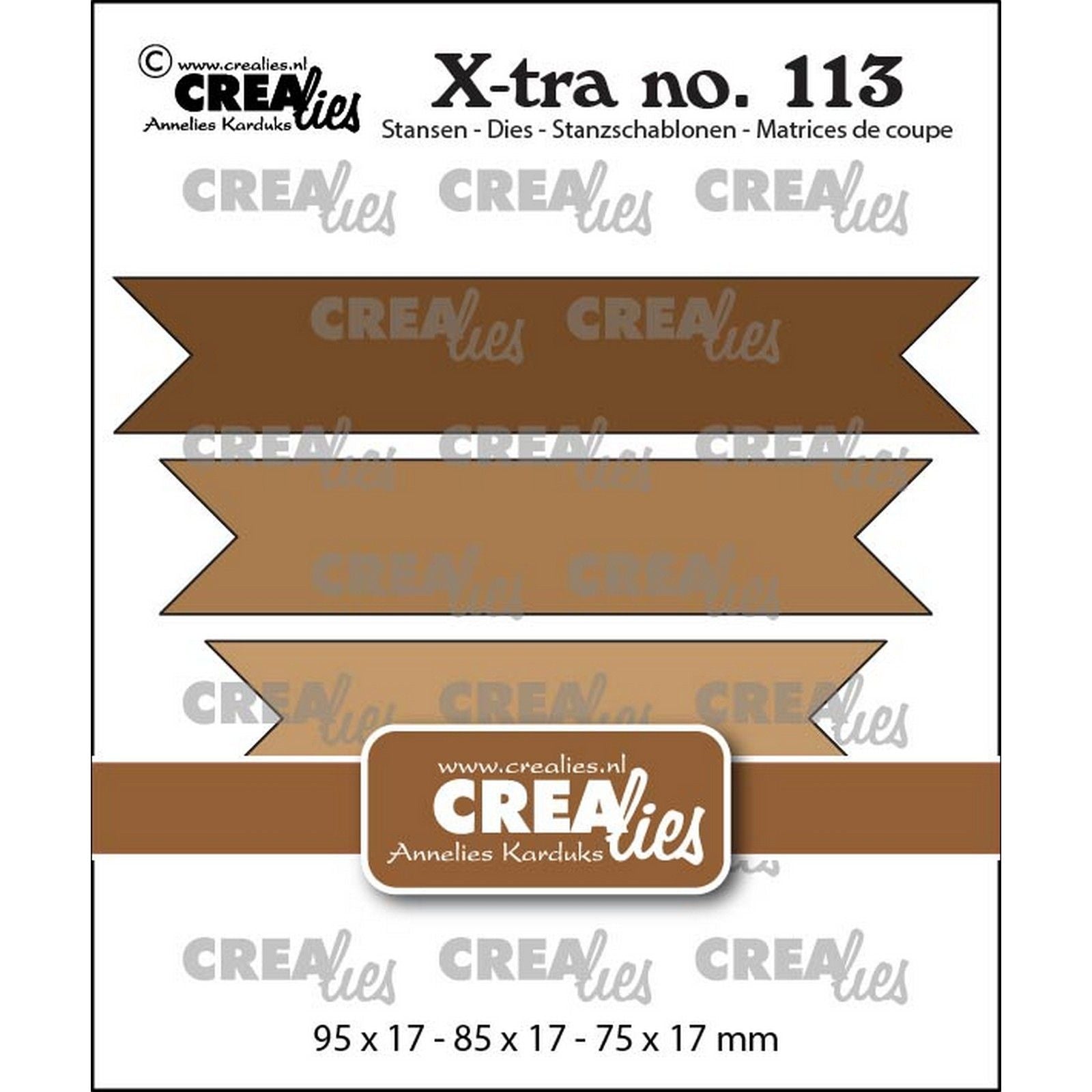 Crealies • xtra dubbele vaandels glad