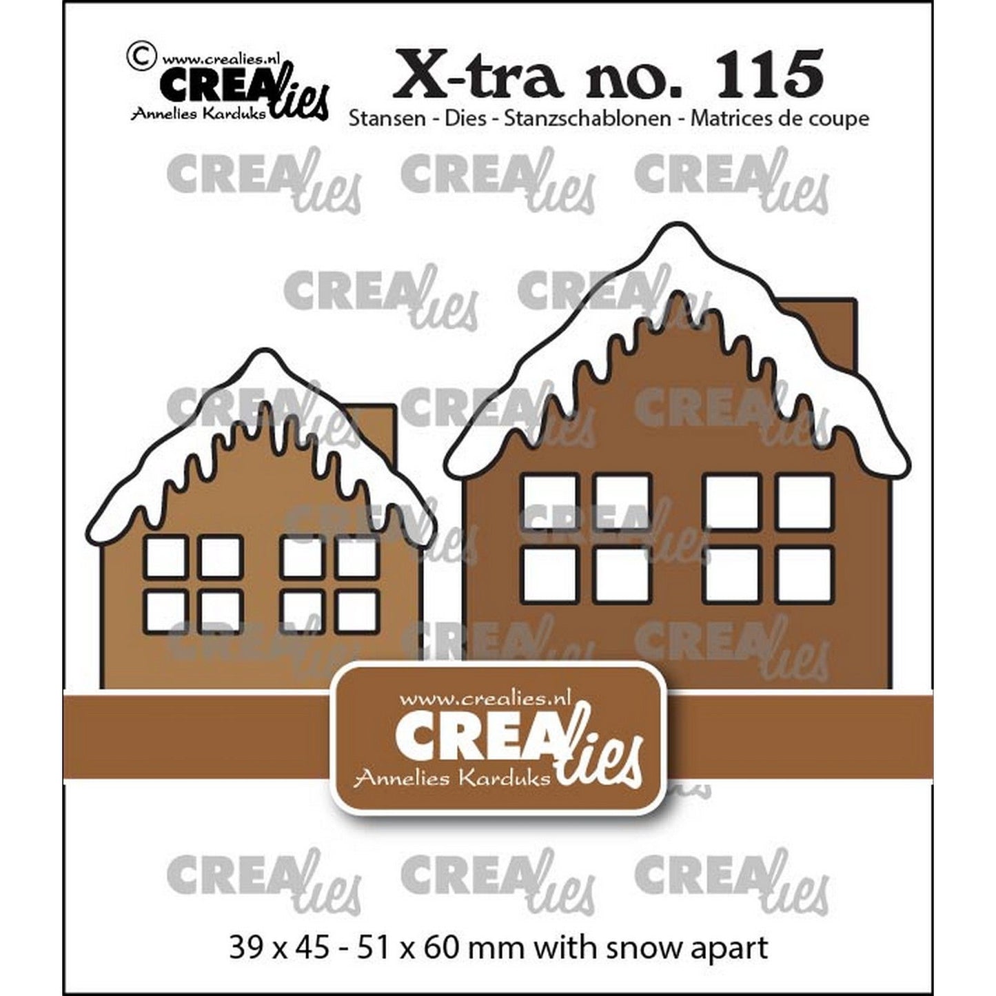 Crealies • xtra huisje a met sneeuwdak midden groot