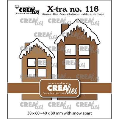 Crealies • xtra huisje b met sneeuwdak midden groot