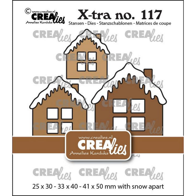 Crealies • xtra huisje c met sneeuwdak midden, groot extra groot