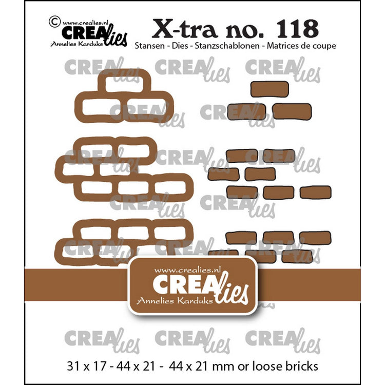 Crealies • xtra stenen muurtje met losse bakstenen groot