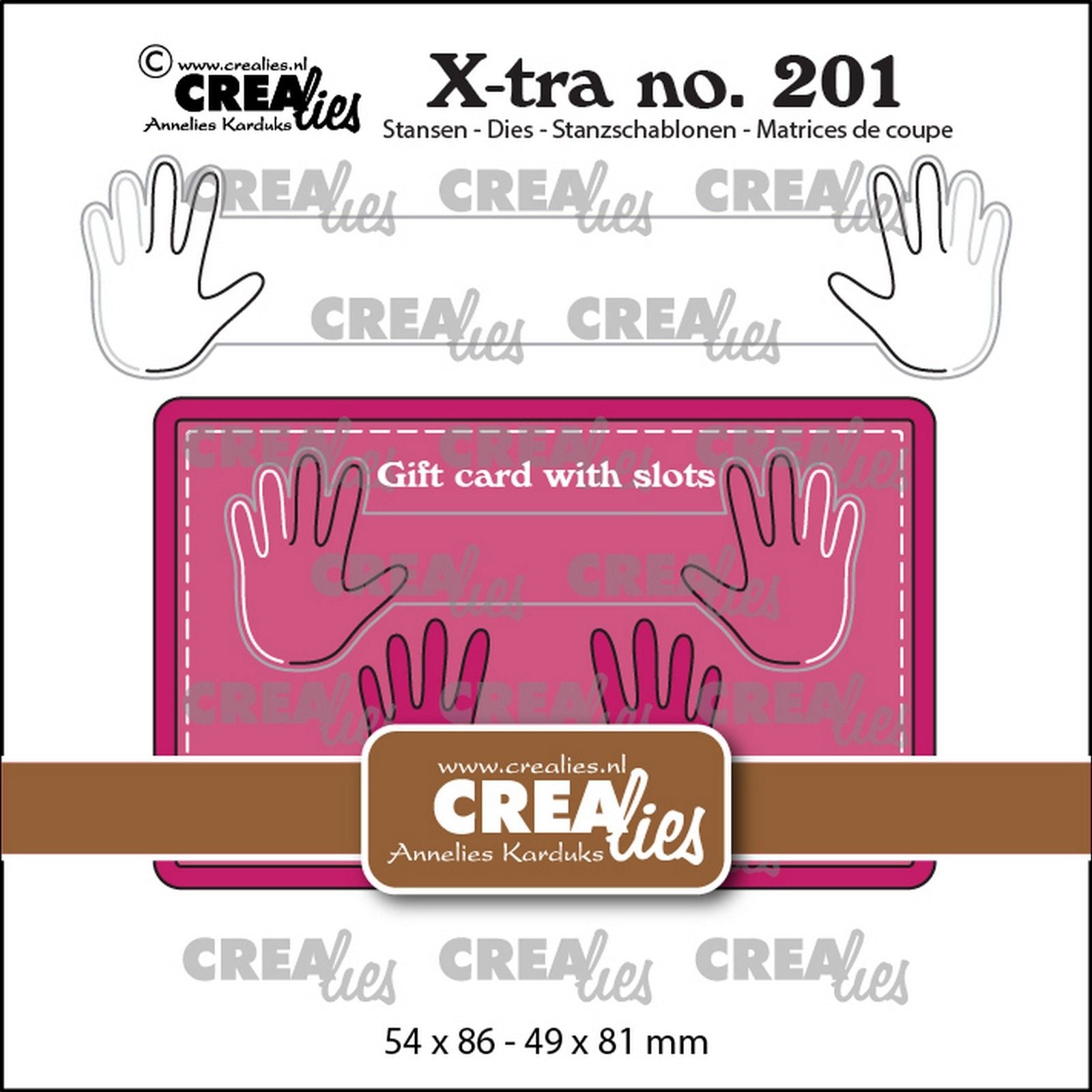 Crealies • xtra cadeaukaart met schuifsysteem b