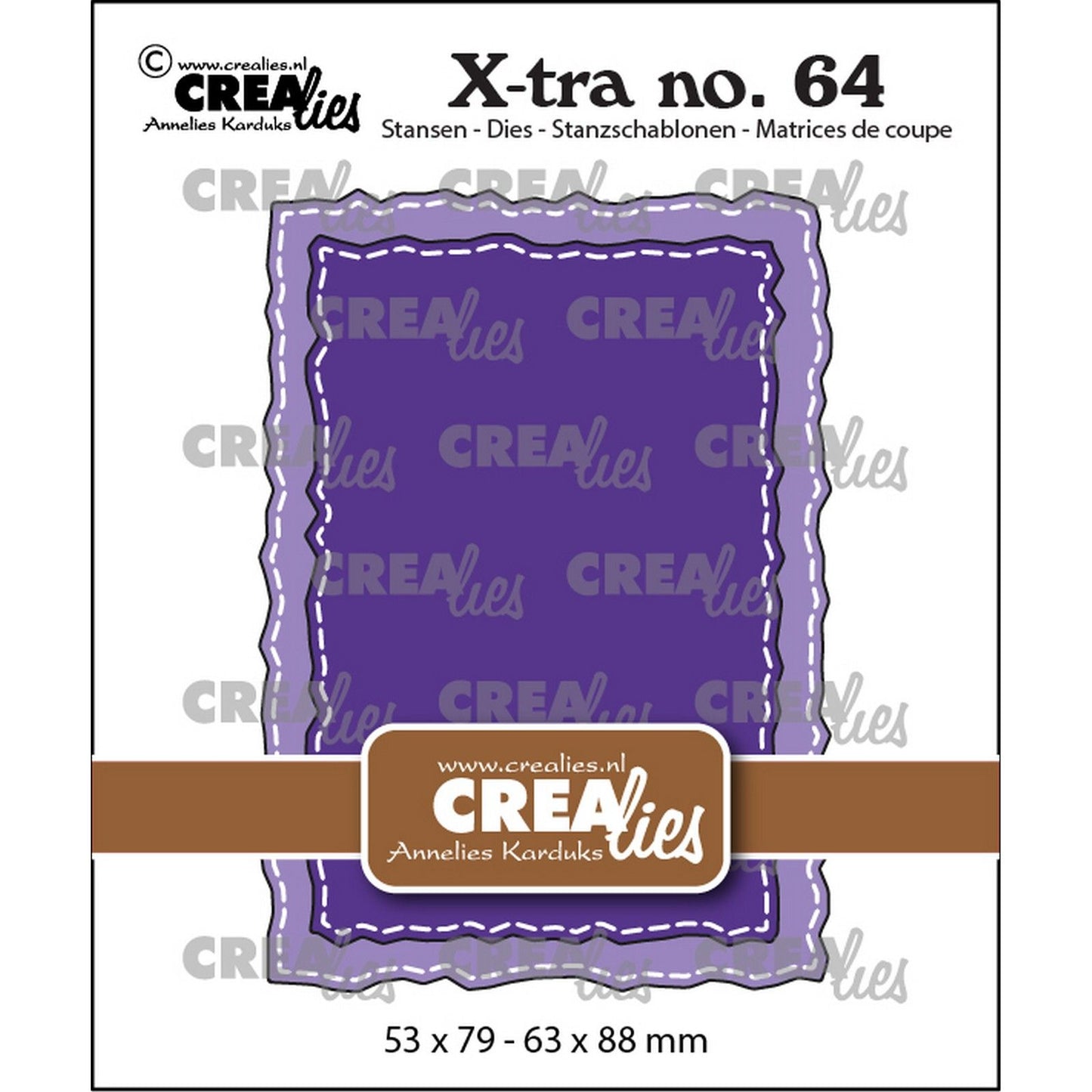 Crealies • x-tra snijmal atc ruwe randen met stiksteeklijn