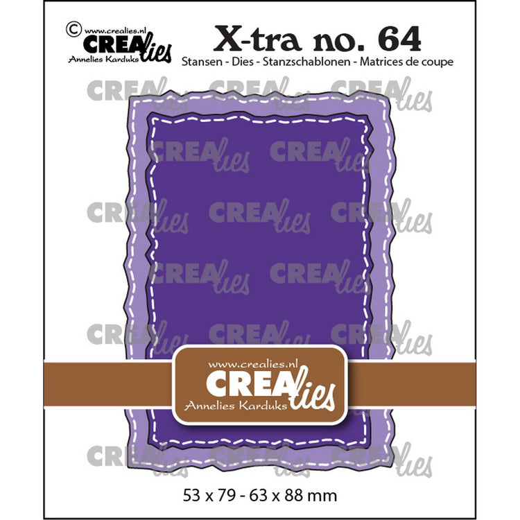 Crealies • x-tra snijmal atc ruwe randen met stiksteeklijn