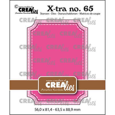 Crealies • x-tra snijmal atc ticket met stiksteeklijn