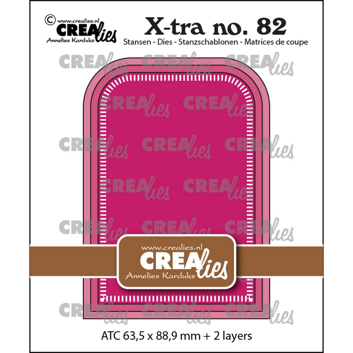 Crealies • xtra atc afgeronde hoeken met kleine streepjes