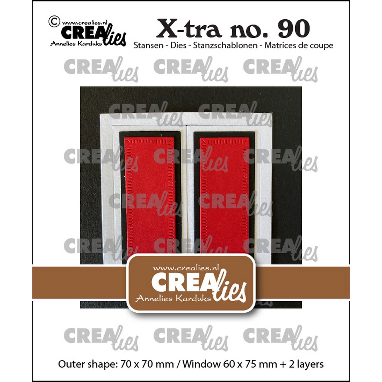 Crealies • xtra vierkant raam met luikjes