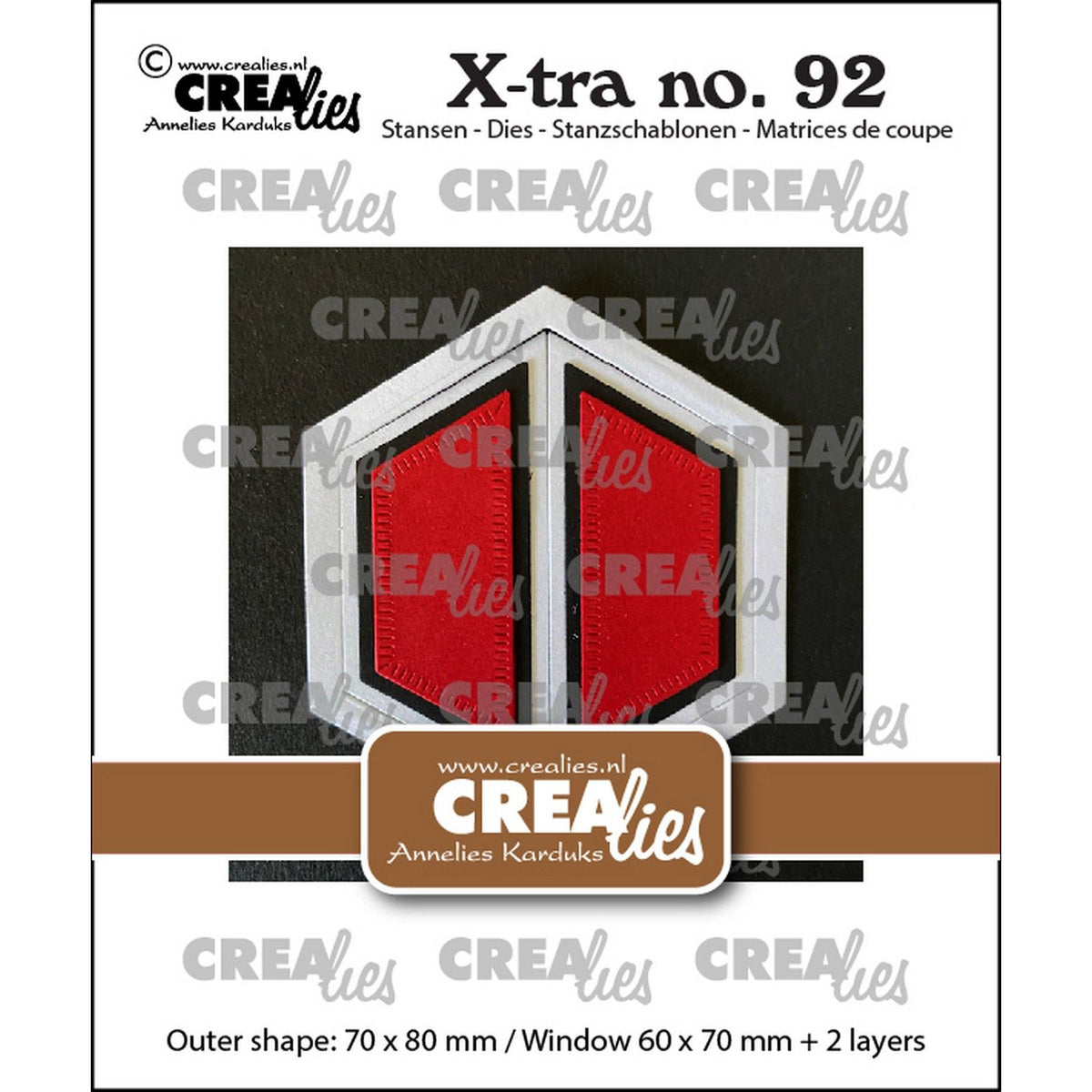 Crealies • xtra zeshoekig raam met luikjes