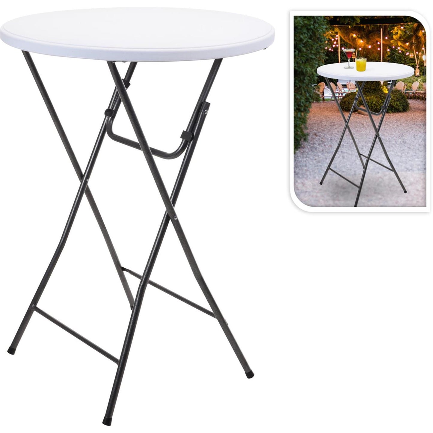 Statafel wit ø80xh110cm