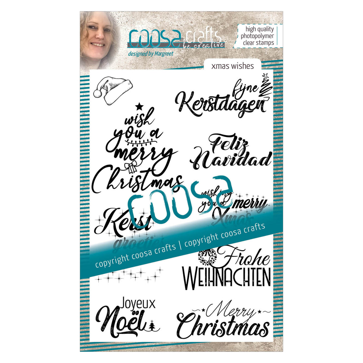 Coosa crafts • clear stempel #17 xmas wensen