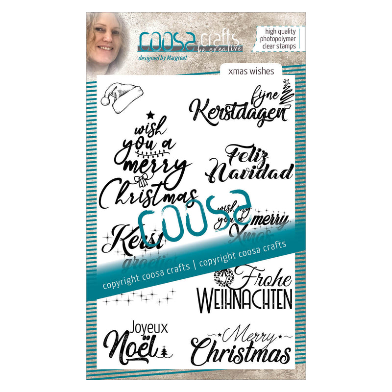 Coosa crafts • clear stempel #17 xmas wensen