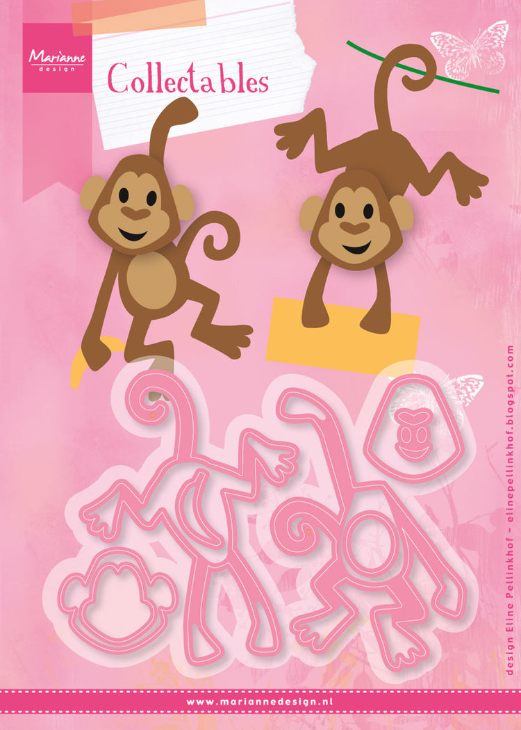 Marianne design • collectables snij- embosstencil eline's aap
