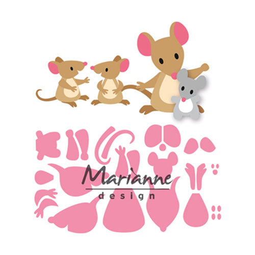Marianne design • collectables snij- embosstencil eline's muizen familie