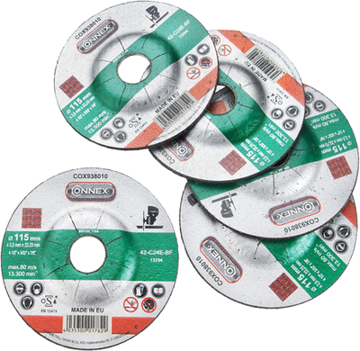Connex set 5x slijpschijf steen 115mm - cox938015