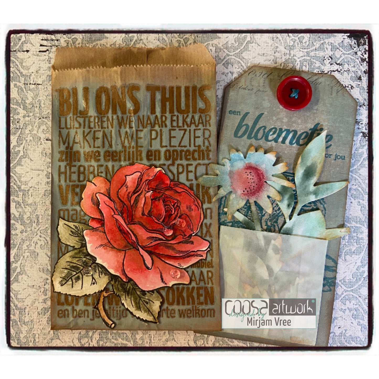 Coosa crafts • clear stamps #22 postal flowers 4