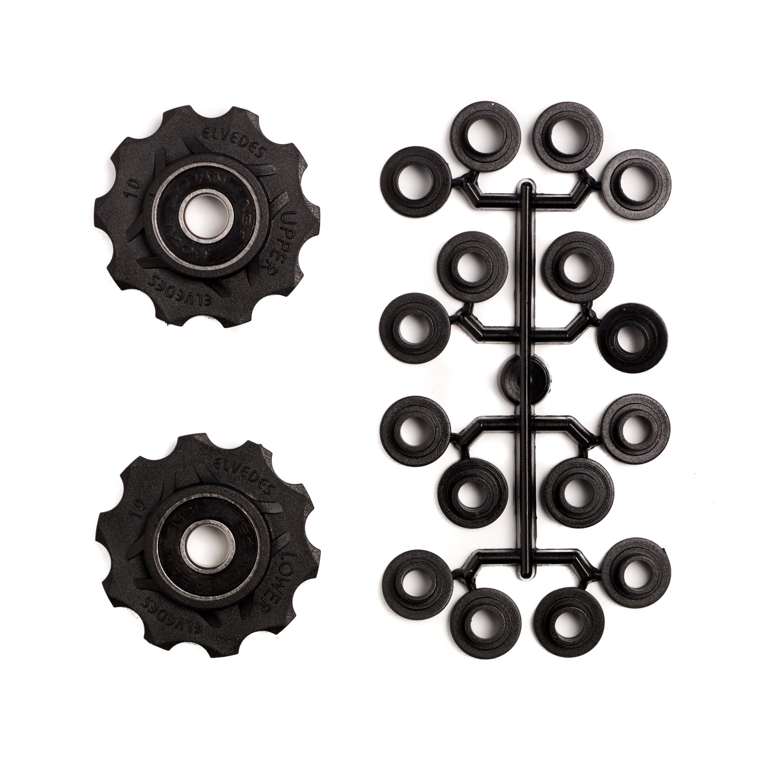 derailleurwieltjes 10 tanden 8S zwart 2 stuks