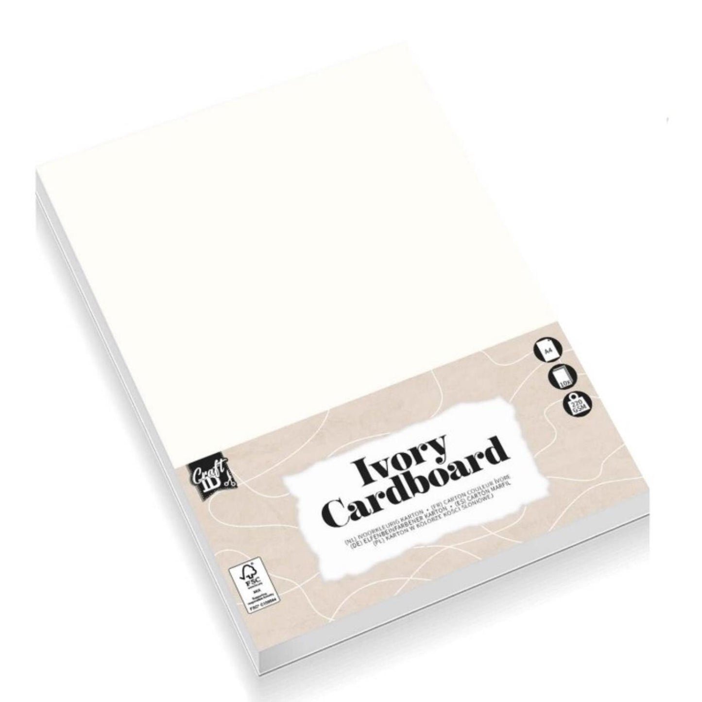Grafix craft id hobbykarton ivoor a4 10 vel 220gsm
