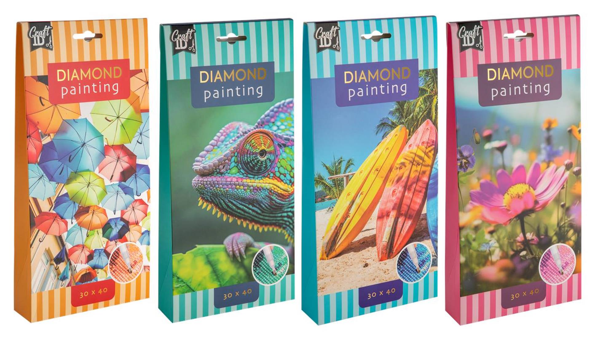 Craft id diamond painting 30x40cm 4 assorti