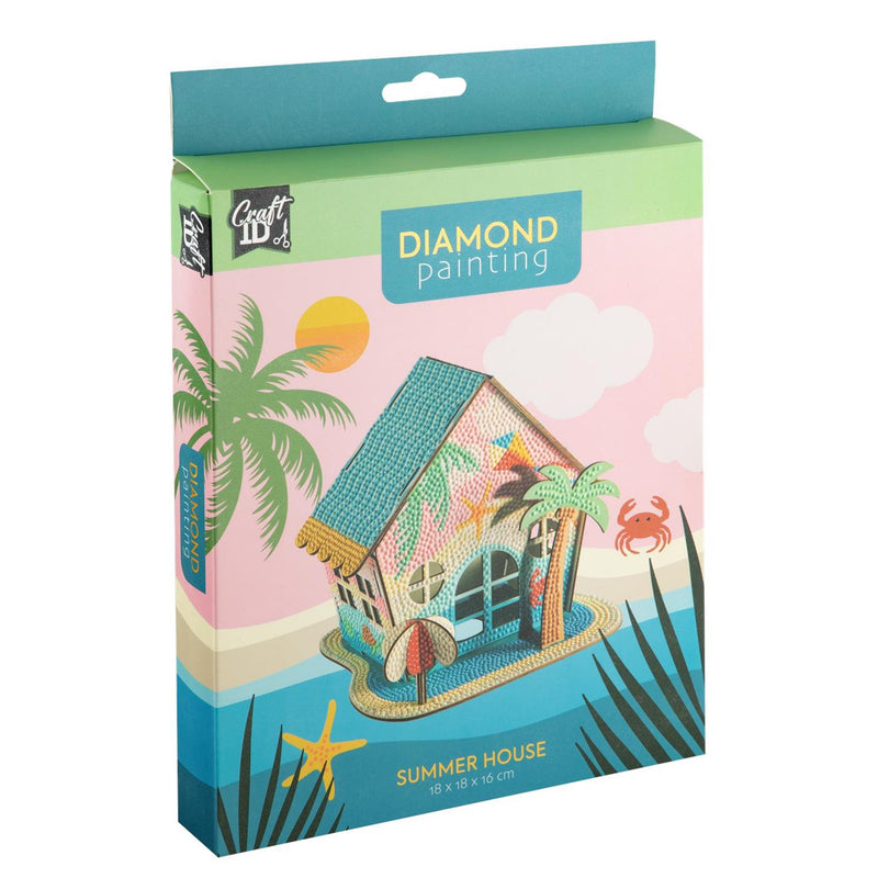 Craft id diamond painting zomerhuis 18x18x16cm