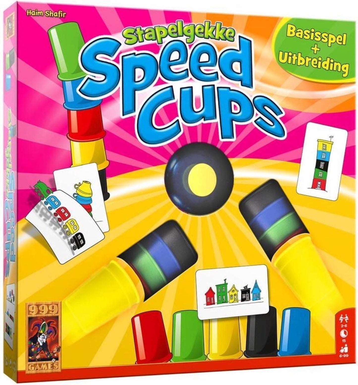 999Games Stapelgekke Speed Cups Actiespel, 6 Spelers