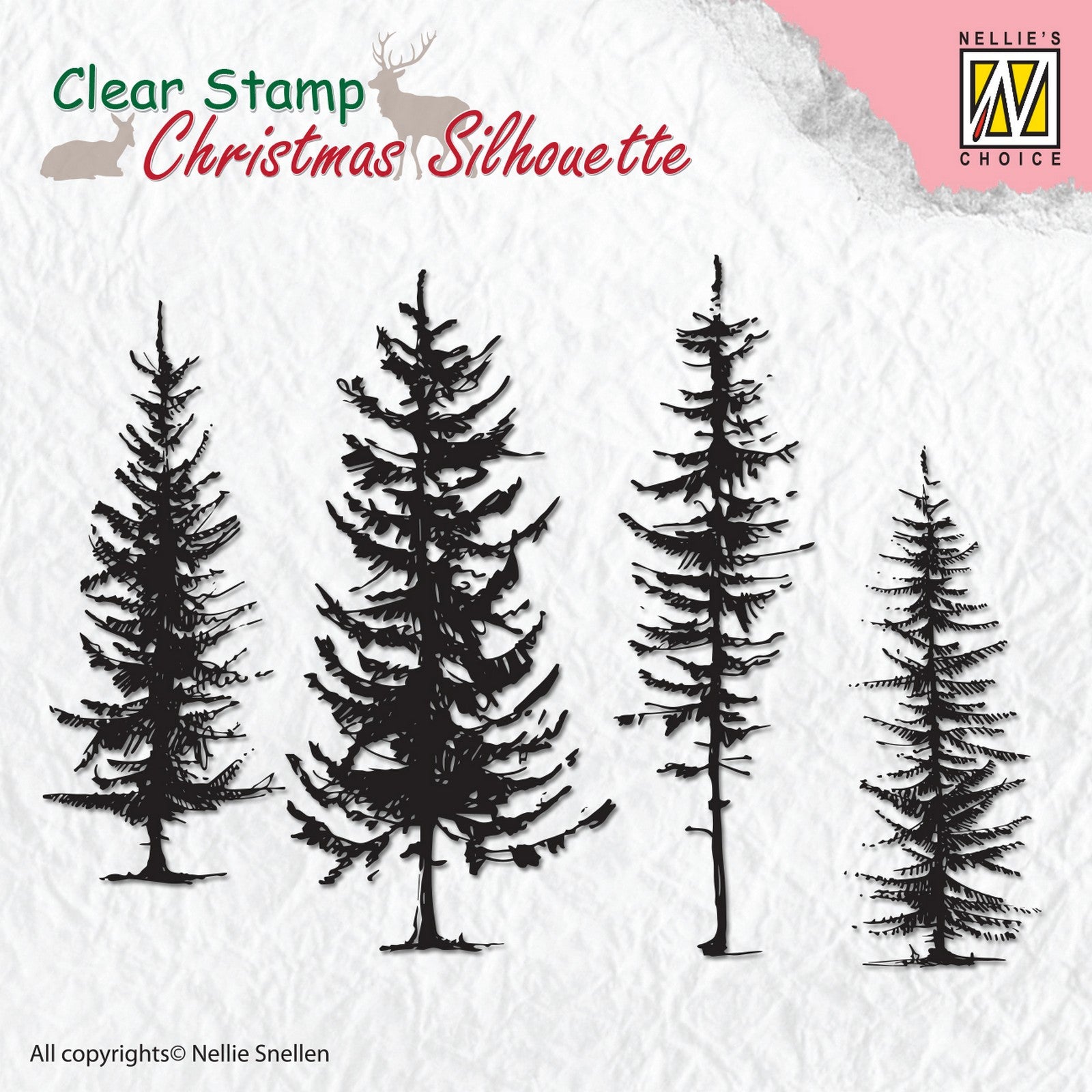 Nellie's choice • christmas silhouettes clear stempel pine trees