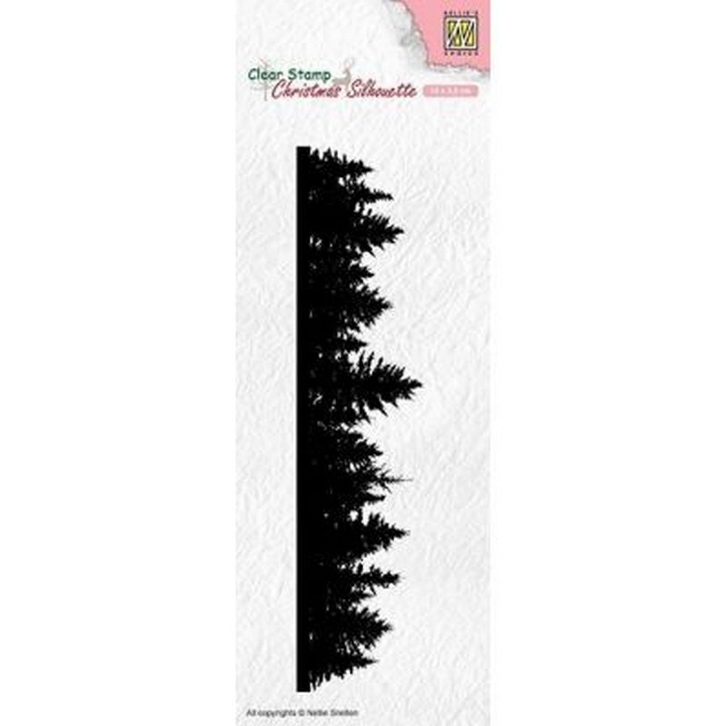 Nellie's choice • christmas silhouettes clear stempel pine tree border (15x3,5cm)