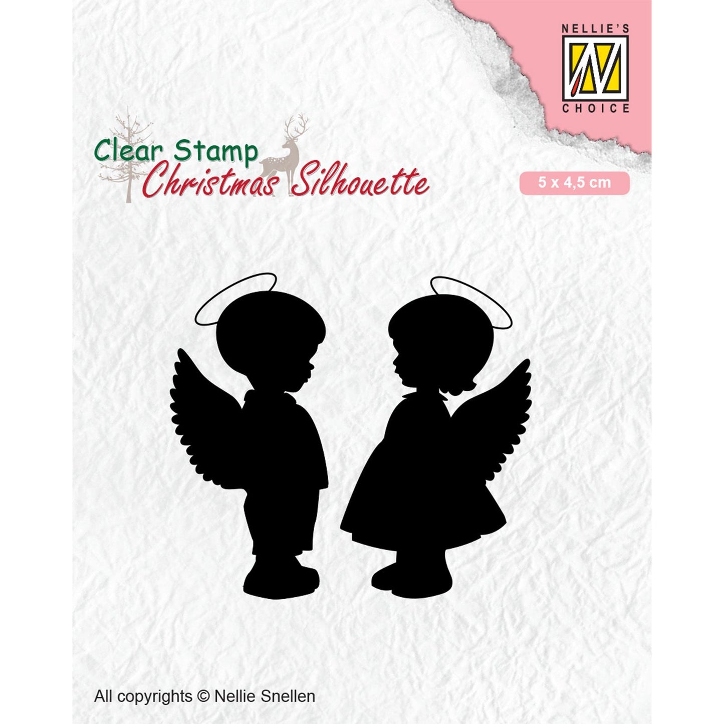 Nellie's choice • christmas silhouettes clear stempel angelgirl and -boy (5x4,5cm)