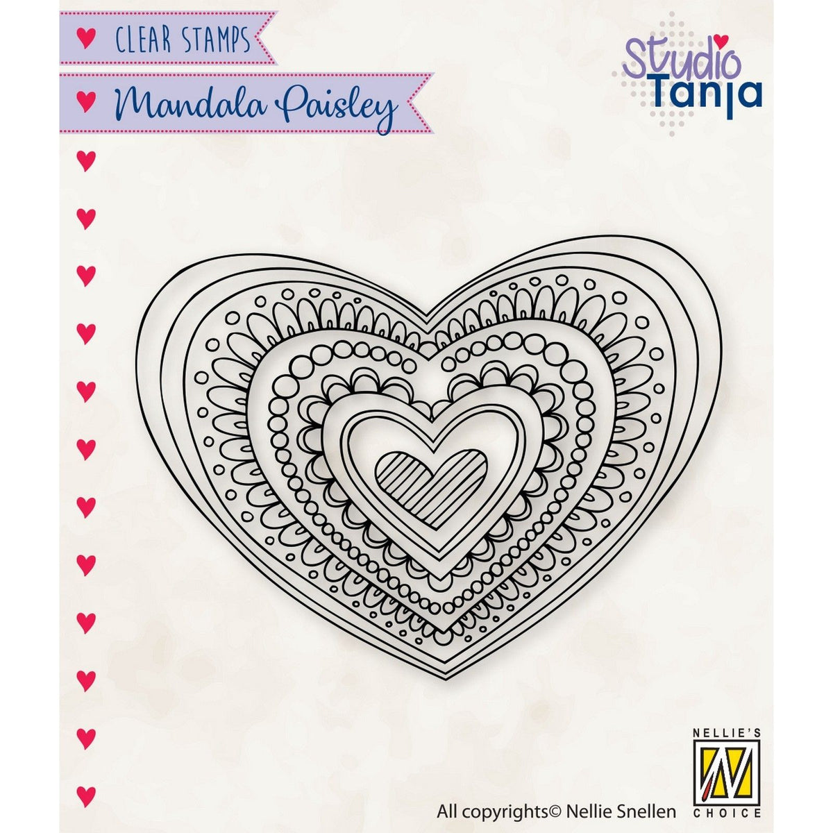 Nellie's choice • mandala's paisley clear stempel motive heart