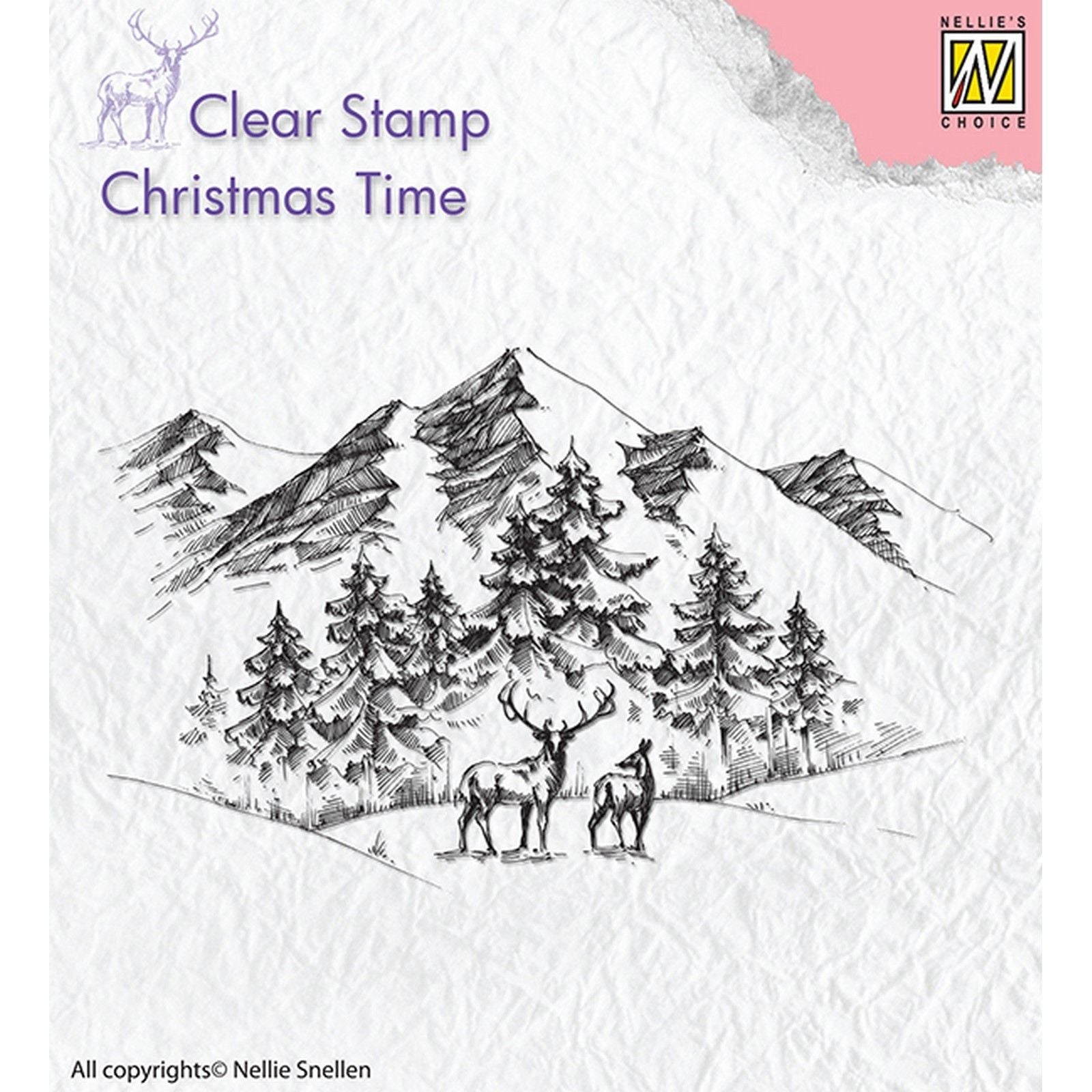 Nellie's choice • christmas time clear stempels winter landscape with deer