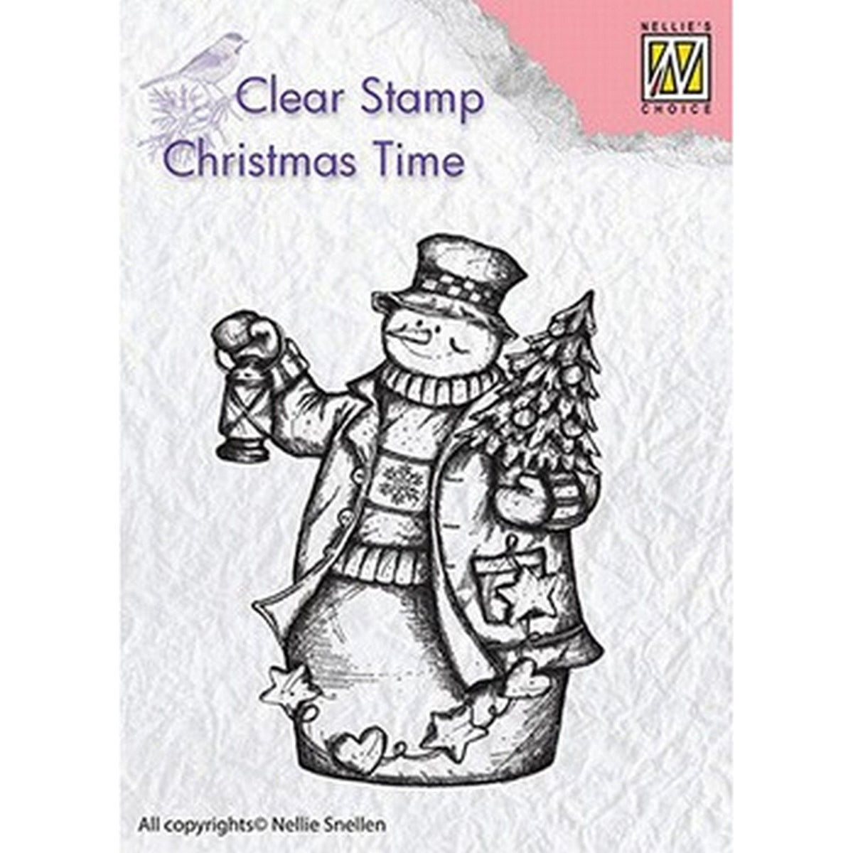Nellie's choice • christmas time clear stempels snowman with lantern