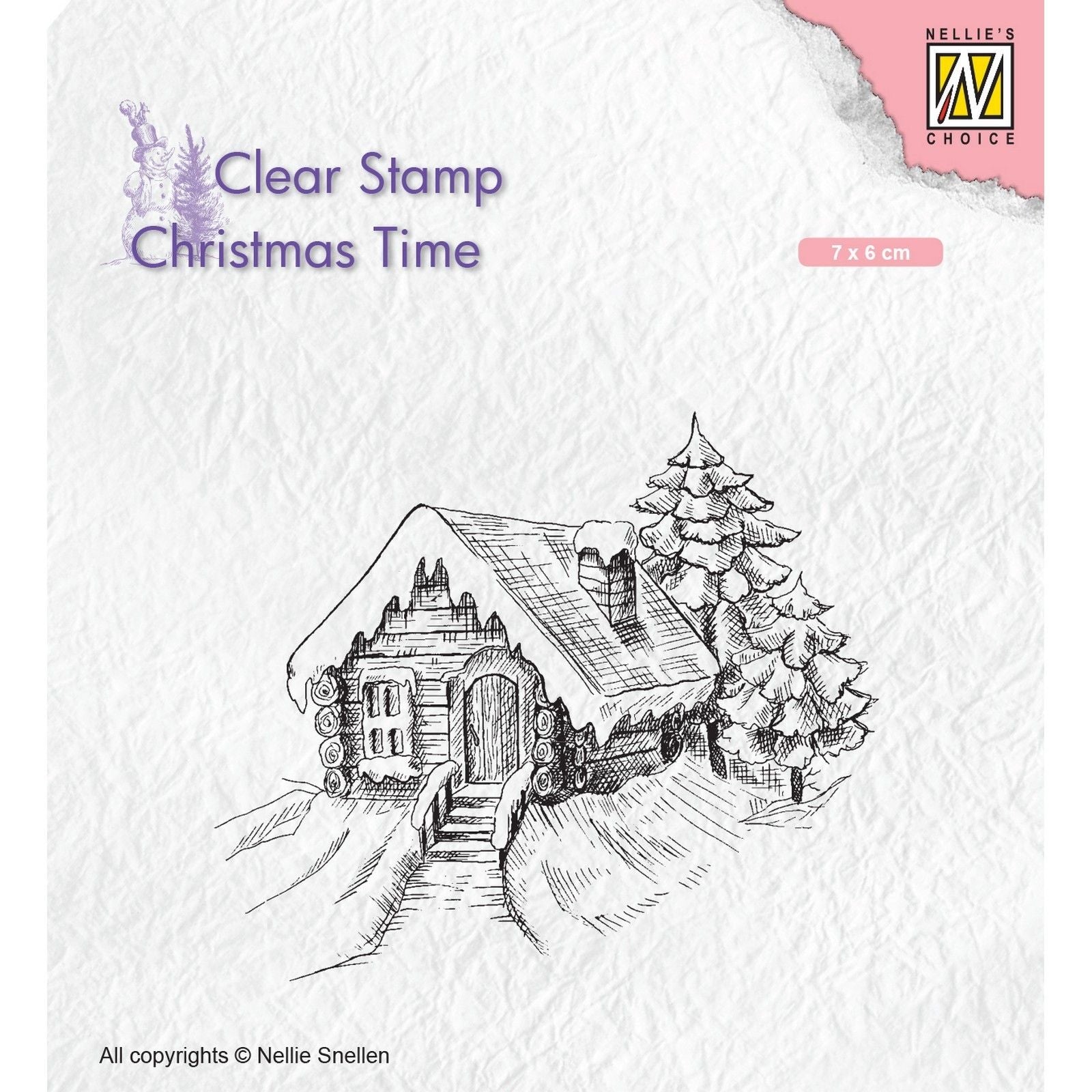 Nellie's choice • christmas time clear stempels cosily snowy cottage (7x6cm)