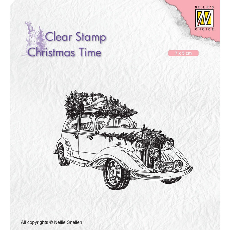 Nellie's choice • christmas time clear stempels christmas tree transport (7x5cm)