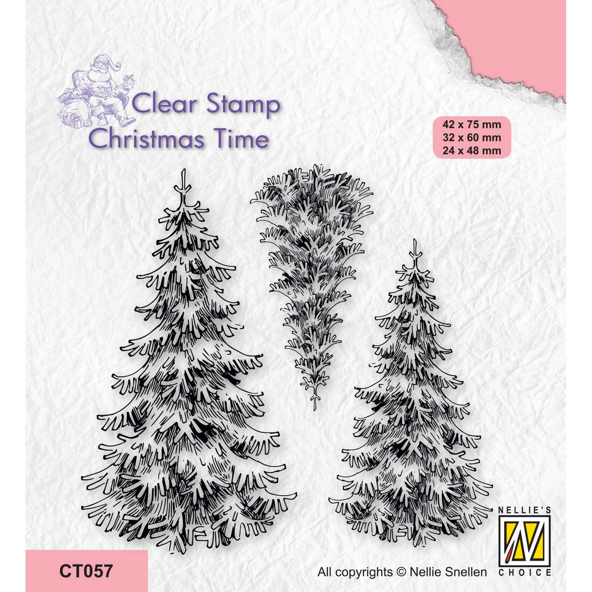 Nellie's choice • christmas time clear stempels 3 snowy fir trees