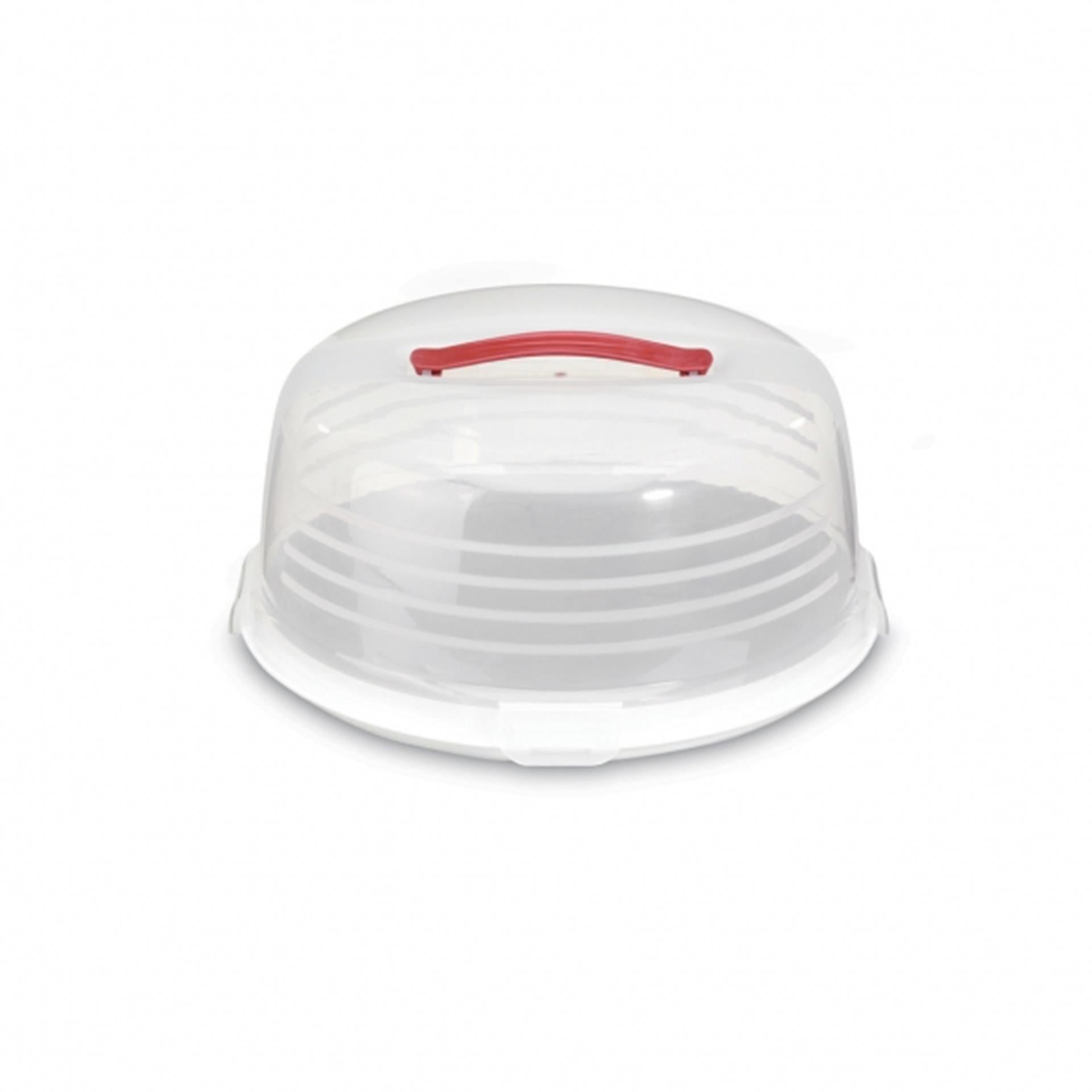 Curver taartdoos rond wit transparant 35x35xh15